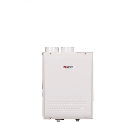 NORITZ Indoor Condensing (Direct Vent) 9.8 GPM 180,000 BTU Liquid Propane, Gas Residential Tankless Water Heater NORITZ Indoor Condensing (Direct Vent) 9.8 GPM 180,000 BTU Liquid Propane, Gas Residential Tankless Water Heater