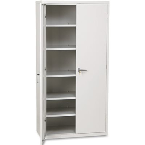 HON COMPANY ASSEMBLED STORAGE CABINET, 36W X 18-1/4D X 71-3/4H, LIGHT GRAY HON COMPANY ASSEMBLED STORAGE CABINET, 36W X 18-1/4D X 71-3/4H, LIGHT GRAY