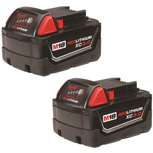 Milwaukee M18 18-Volt Lithium-Ion XC Extended Capacity Battery Pack 3.0Ah (2-Pack) Milwaukee M18 18-Volt Lithium-Ion XC Extended Capacity Battery Pack 3.0Ah (2-Pack)