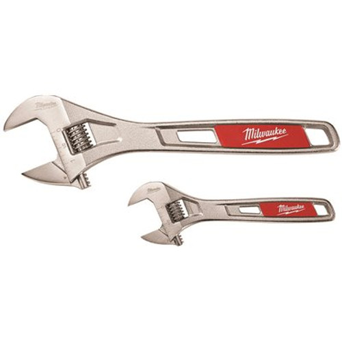 Milwaukee 6 in. and 10 in. 2-Piece Adjustable Wrench Set Milwaukee 6 in. and 10 in. 2-Piece Adjustable Wrench Set