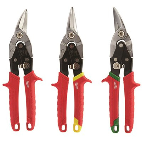 Milwaukee Left, Right, and Straight Aviation Snips Set (3-Pack)