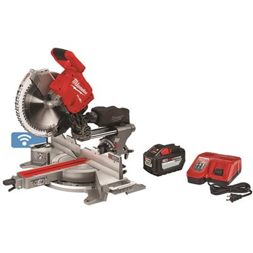 M18 FUEL 18V Lithium-Ion Brushless Cordless 12 in. Dual Bevel Sliding Compound Miter Saw Kit with One 12.0Ah Battery M18 FUEL 18V Lithium-Ion Brushless Cordless 12 in. Dual Bevel Sliding Compound Miter Saw Kit with One 12.0Ah Battery