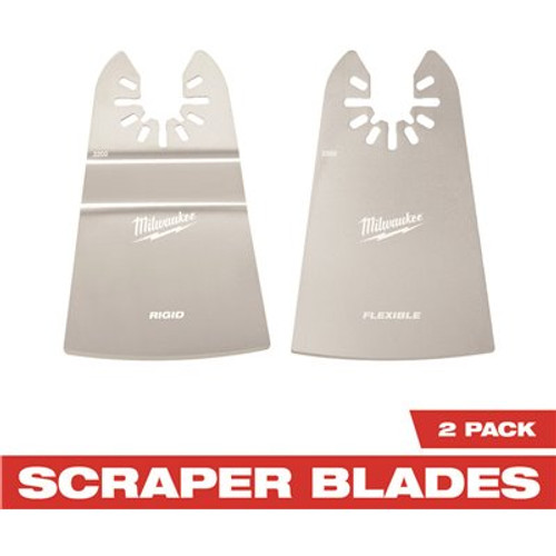 Milwaukee 2 in. Stainless Steel Universal Fit Rigid/Flex Scraper Multi-Tool Oscillating Blade Kit (2-Piece) Milwaukee 2 in. Stainless Steel Universal Fit Rigid/Flex Scraper Multi-Tool Oscillating Blade Kit (2-Piece)