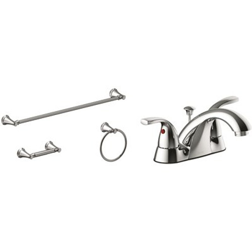 Seasons Anchor Point Double-Handle Bathroom Faucet and Bath Accessory Value Kit in Chrome Seasons Anchor Point Double-Handle Bathroom Faucet and Bath Accessory Value Kit in Chrome
