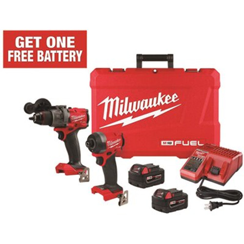 Milwaukee M18 FUEL 18V Lithium-Ion Brushless Cordless Hammer Drill and Impact Driver Combo Kit (2-Tool) with 2 Batteries Milwaukee M18 FUEL 18V Lithium-Ion Brushless Cordless Hammer Drill and Impact Driver Combo Kit (2-Tool) with 2 Batteries