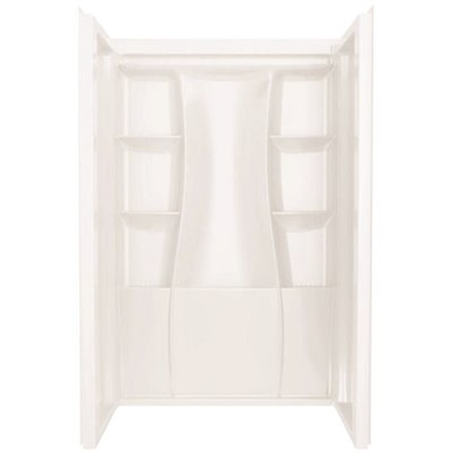 Delta Classic 500 48 in. W x 73.25 in. H x 34 in. D 3-Piece Direct-to-Stud Alcove Shower Surrounds in High Gloss White