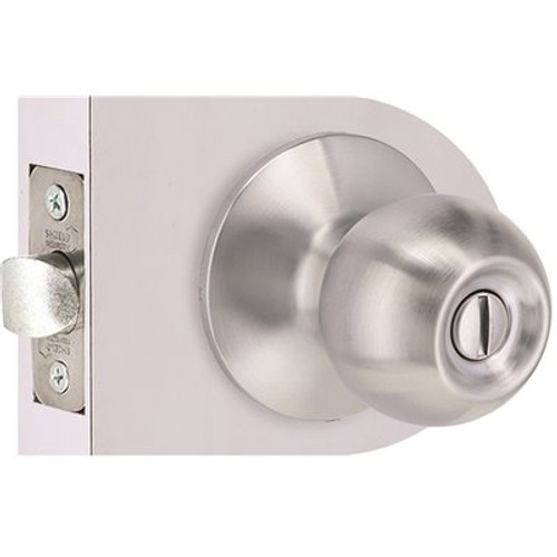 Round Privacy Door Knob 2-3/8" and 2-3/4 Backset Grade 3 Satin Chrome Round Privacy Door Knob 2-3/8" and 2-3/4 Backset Grade 3 Satin Chrome