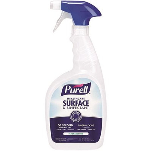 Purell Healthcare Surface Disinfectant Spray, Fragrance Free, 32 fl. oz. Capped Bottle with Spray Trigger (Pack of 6 Per Purell Healthcare Surface Disinfectant Spray, Fragrance Free, 32 fl. oz. Capped Bottle with Spray Trigger (Pack of 6 Per