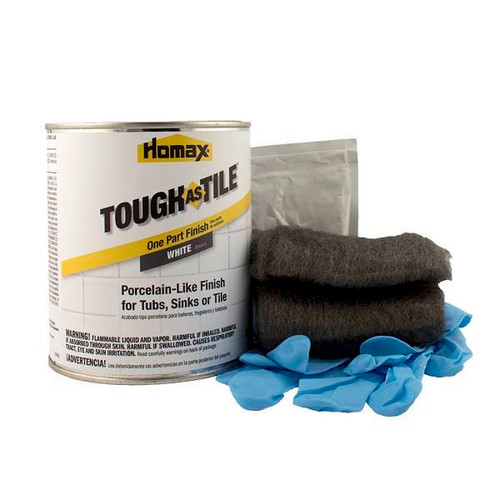 Homax White Tough As Tile Brush On Tub, Sink, And Tile Refinishing Kit, 26 Oz.