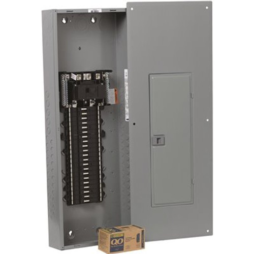 Square D QO 100 Amp 24-Space 24-Circuit Indoor Main Breaker Plug-On Neutral Load Center with Cover- Value Pack(QO24M100PCVP) Square D QO 100 Amp 24-Space 24-Circuit Indoor Main Breaker Plug-On Neutral Load Center with Cover- Value Pack(QO24M100PCVP)