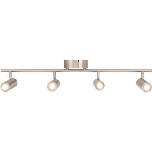 EnviroLite EnviroLite 2.5 ft. Brushed Nickel Integrated LED Hardwired Track Lighting Kit with 4 Fixed Track Heads