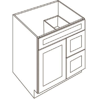 CNC Cabinetry Cabinetry Country Oak Vanity Base Cabinet 24 X 32.5