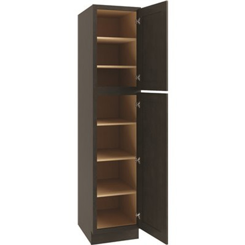 CNC Cabinetry Cabinetry Luxor Smoky Grey Utility Cabinet 18w X 90h Left