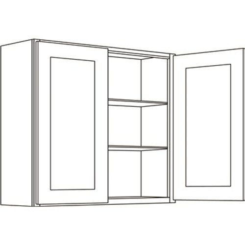 CNC Cabinetry Cabinetry 27" W X 30" H 2 Door Wall Cabinet, Country Oak