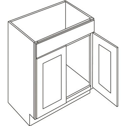 CNC Cabinetry Cabinetry 24" W 2 Door Vanity Sink Base Cabinet, Country Oak