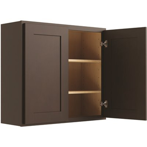CNC Cabinetry Cabinetry 24" W X 30" H 2 Door Wall Cabinet, Luxor Espresso