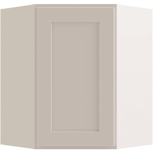 CNC Cabinetry Cabinetry 30" H Diagonal Corner Wall Cabinet, Luxor White