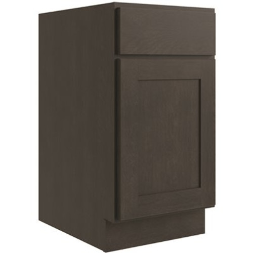 CNC CABINETRY Luxor 12" Base Cabinet, 1 Pull Out, Left Hinge, Shaker Smoky Grey CNC CABINETRY Luxor 12" Base Cabinet, 1 Pull Out, Left Hinge, Shaker Smoky Grey