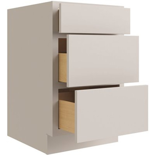 CNC CABINETRY Luxor 18" 3-Drawer Base Cabinet, ADA Height, Shaker Misty Grey CNC CABINETRY Luxor 18" 3-Drawer Base Cabinet, ADA Height, Shaker Misty Grey