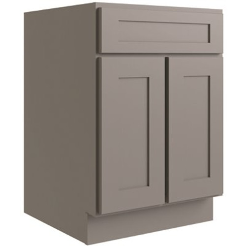 CNC CABINETRY Luxor 2-Door Base Cabinet, 1 Pullout, 5-Pc, 24", Shaker Misty Grey CNC CABINETRY Luxor 2-Door Base Cabinet, 1 Pullout, 5-Pc, 24", Shaker Misty Grey