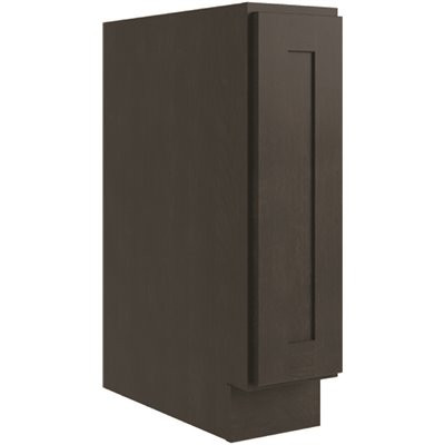 CNC CABINETRY Luxor 1-Door Base Cabinet, Ada, Left Hinge, 9"w, Shaker Smoky Grey
