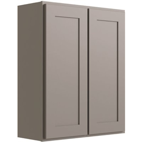 CNC CABINETRY Luxor 2-Door Wall Cabinet, 33"w X 36"h X 12"d, Shaker Misty Grey CNC CABINETRY Luxor 2-Door Wall Cabinet, 33"w X 36"h X 12"d, Shaker Misty Grey