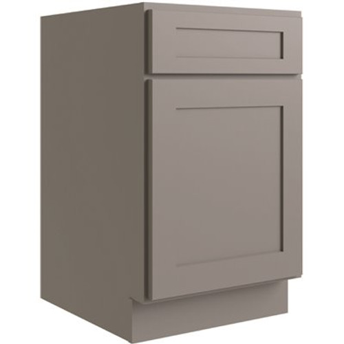 CNC CABINETRY Luxor 21" Base Cabinet, 1 Pull Out, 5-Pc, Left, Shaker Misty Grey CNC CABINETRY Luxor 21" Base Cabinet, 1 Pull Out, 5-Pc, Left, Shaker Misty Grey