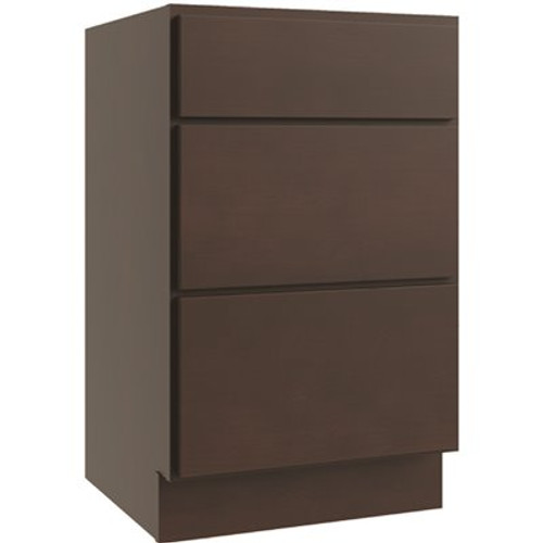 CNC CABINETRY Luxor 3-Drawer Vanity Base Cabinet, 15"w, Shaker Espresso CNC CABINETRY Luxor 3-Drawer Vanity Base Cabinet, 15"w, Shaker Espresso