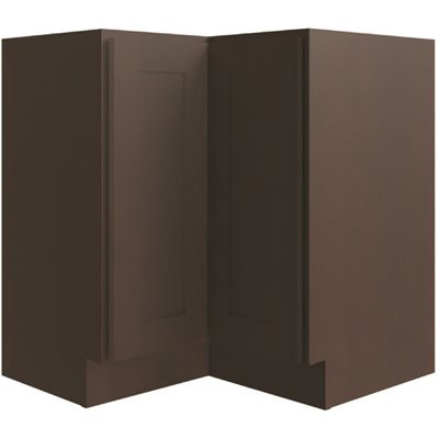 CNC CABINETRY Luxor 36" Lazy Susan Corner Cabinet, Ada, Left, Shaker Espresso