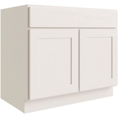 CNC CABINETRY Luxor 2-Door Base Cabinet, ADA Height, 24"w, Shaker White