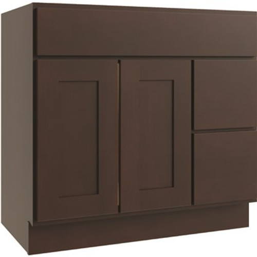 CNC CABINETRY Luxor 2-Door Vanity Cabinet, 42"wx34.5"hx21"d, Shaker Espresso CNC CABINETRY Luxor 2-Door Vanity Cabinet, 42"wx34.5"hx21"d, Shaker Espresso