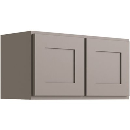 CNC CABINETRY Luxor 2-Door Wall Cabinet, 36"w X 18"h X 12"d, Shaker Misty Grey