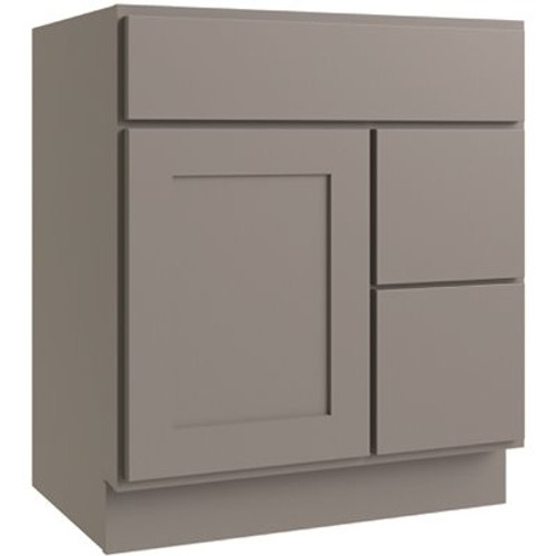 CNC CABINETRY Luxor Vanity Base Cabinet, 30"w X 32.5"h X 21"d, Shaker Misty Grey CNC CABINETRY Luxor Vanity Base Cabinet, 30"w X 32.5"h X 21"d, Shaker Misty Grey