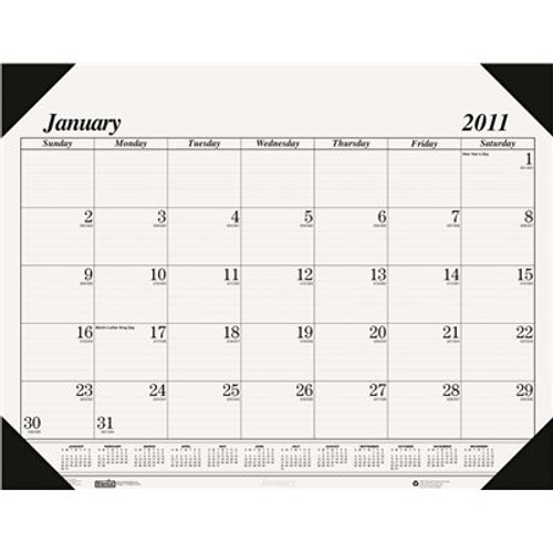 HOUSE OF DOOLITTLE WORKSTATION-SIZE ONE-COLOR MONTHLY DESK PAD CALENDAR, 18-1/2 X 13