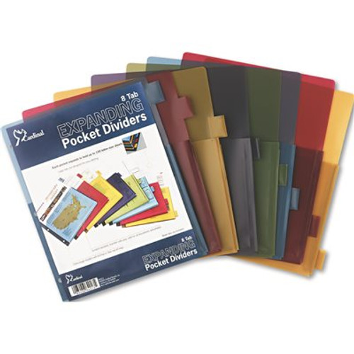 Cardinal Brands Inc. POLY EXPANDING POCKET INDEX DIVIDERS, 8-TAB, LETTER, ASSORTED, 8/SET Cardinal Brands Inc. POLY EXPANDING POCKET INDEX DIVIDERS, 8-TAB, LETTER, ASSORTED, 8/SET