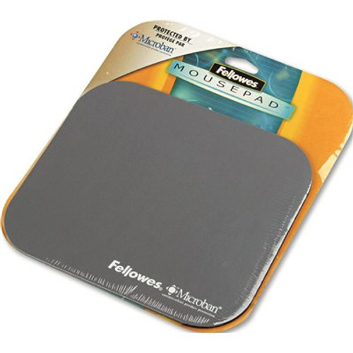Fellowes Mfg. MOUSE PAD W/MICROBAN, NONSKID BASE, 9 X 8, SILVER Fellowes Mfg. MOUSE PAD W/MICROBAN, NONSKID BASE, 9 X 8, SILVER