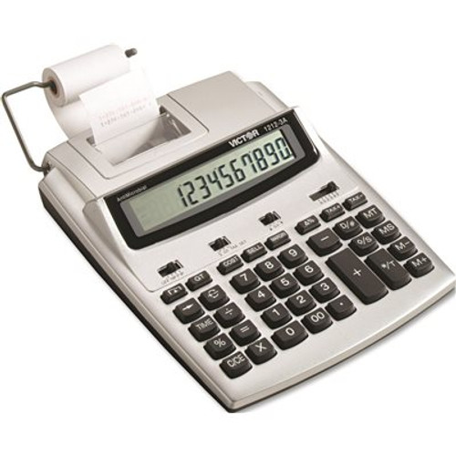 VICTOR TECHNOLOGIES VICTOR ANTIMICROBIAL COMMERCIAL TWO-COLOR PRINTING CALCULATOR WITH LCD DISPLAY, 12 DIGITS, SILVER VICTOR TECHNOLOGIES VICTOR ANTIMICROBIAL COMMERCIAL TWO-COLOR PRINTING CALCULATOR WITH LCD DISPLAY, 12 DIGITS, SILVER
