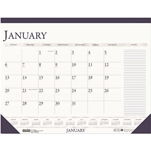 House of Doolittle 18-1/2 in. x 13 in. 2013 2-Color Monthly Desk Pad Calendar With Large Notes Section