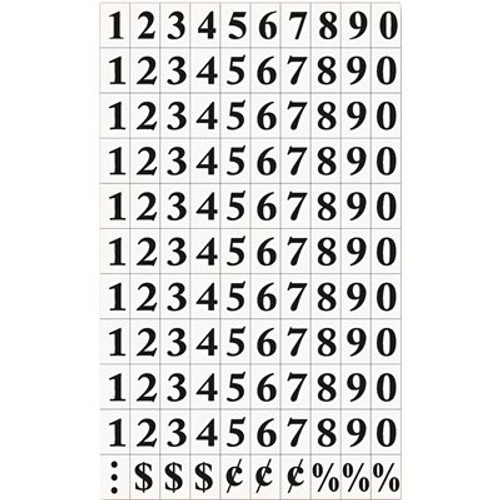 Bi-Silque Visual Communication Products Inc INTERCHANGEABLE MAGNETIC CHARACTERS, NUMBERS, BLACK, 3/4 IN. H