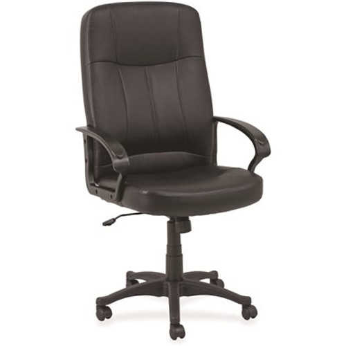 Lorell Lorell Chadwick Black Leather Executive High-Back Chair Lorell Lorell Chadwick Black Leather Executive High-Back Chair