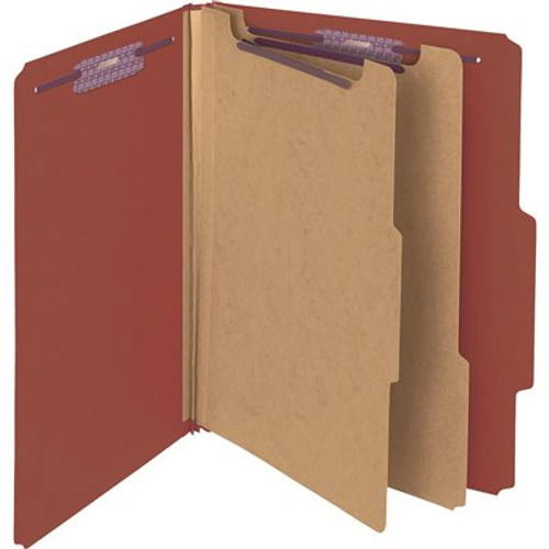 Smead Pressboard Classification Letter Folder Self Tab 6-Section, Red (10-Box) Smead Pressboard Classification Letter Folder Self Tab 6-Section, Red (10-Box)