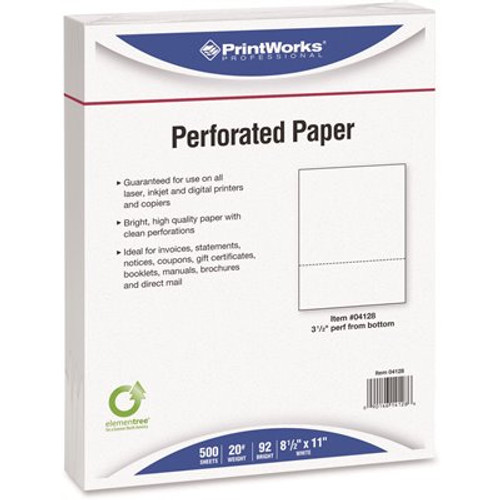 Printworks Professional Pre-Perforated Paper for Invoices, Statements, Gift Certificates and More