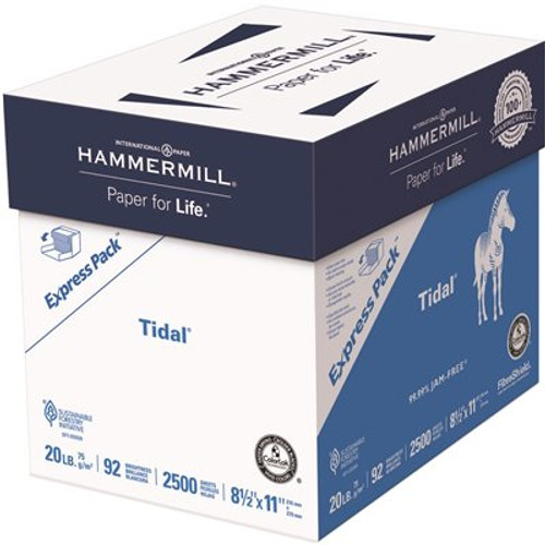 Hammermill Tidal MP 20 lbs. 8-1/2 in. x 11 in. Paper Express Pack, White (2500/Carton) Hammermill Tidal MP 20 lbs. 8-1/2 in. x 11 in. Paper Express Pack, White (2500/Carton)