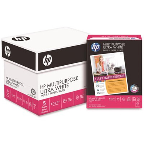HP Multipurpose Paper, 96 Bright, 20 lbs. Letter, White (2500 Sheets/Carton) HP Multipurpose Paper, 96 Bright, 20 lbs. Letter, White (2500 Sheets/Carton)