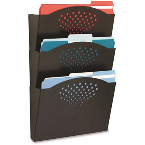 Safco Steel Wall 3-Pocket Letter, Black Safco Steel Wall 3-Pocket Letter, Black