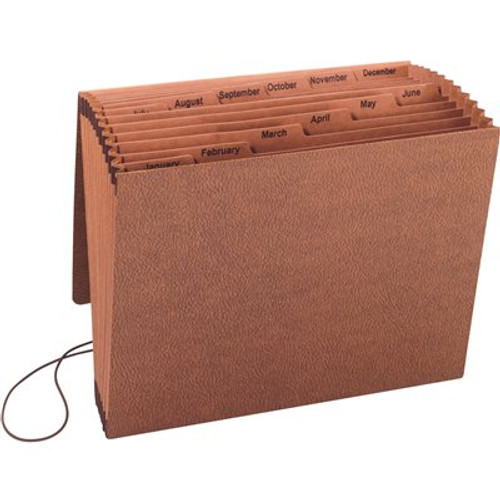 Sparco 8-1/2 in. x 11 in. 12-Pocket Accordion File, Brown Sparco 8-1/2 in. x 11 in. 12-Pocket Accordion File, Brown