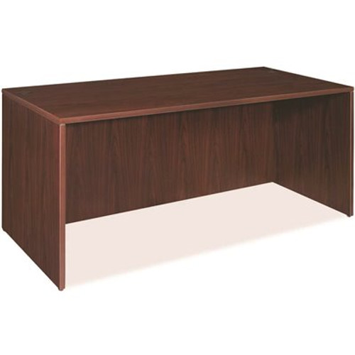 Lorell Essentials 60 in. x 30 in. x 29-1/2 in. Mahogany Rectangular Desk Shell, Laminate