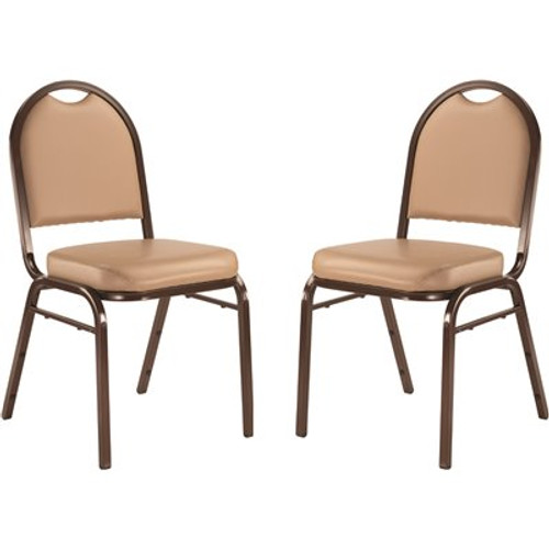 National Public Seating French Beige Seat Mocha Frame Vinyl Upholstered Stack Chair (2-Pack) National Public Seating French Beige Seat Mocha Frame Vinyl Upholstered Stack Chair (2-Pack)