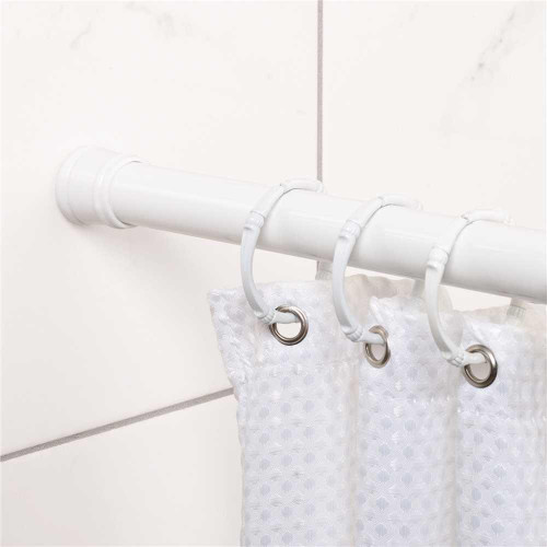 Zenna Home 40" White Adjustable Tension Shower And Utility Rod Zenna Home 40" White Adjustable Tension Shower And Utility Rod
