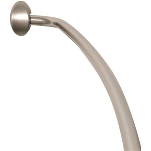 Seasons 44-72" Adjustable Curved Shower Rod Satin Nickel With Brackets Seasons 44-72" Adjustable Curved Shower Rod Satin Nickel With Brackets